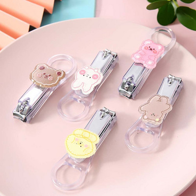 Mini Transparent Nail Clippers Household Nail Clippers Cartoon Creative Folding Nail Clippers Nail Manicure Tool