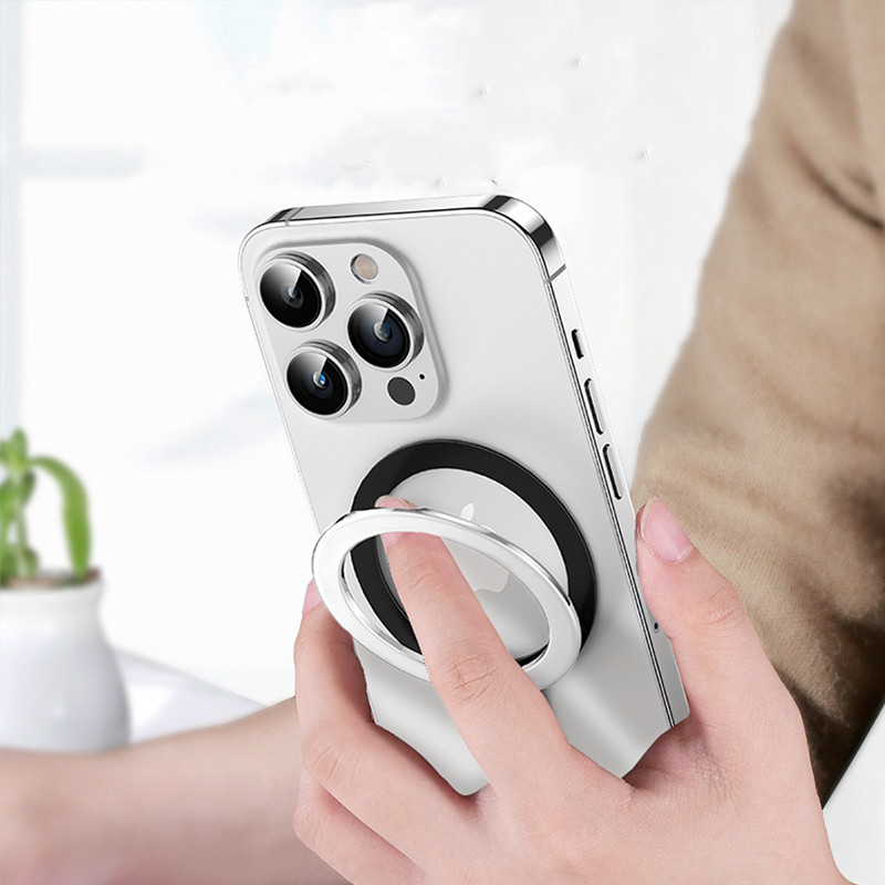 Držač za prsten za mobilni telefon, držač za prste, postolje, kompatibilan s iPhone uređajima, bežično punjenje