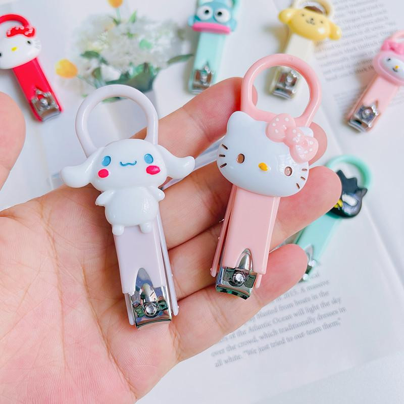 Mașină de tăiat unghii cu desene animate Kawaii Hello Kitty Melody Cinnamoroll Mașină de tăiat unghiile de la picioare Foarfece pentru unghii Cutter pentru unghii