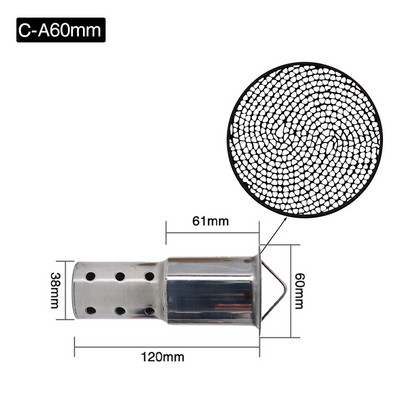 Ulazni ispušni prigušivač motocikla od nehrđajućeg čelika 51 mm 60 mm Podesivi DB ubojiti prigušivač Eliminator buke Prednji katalizator