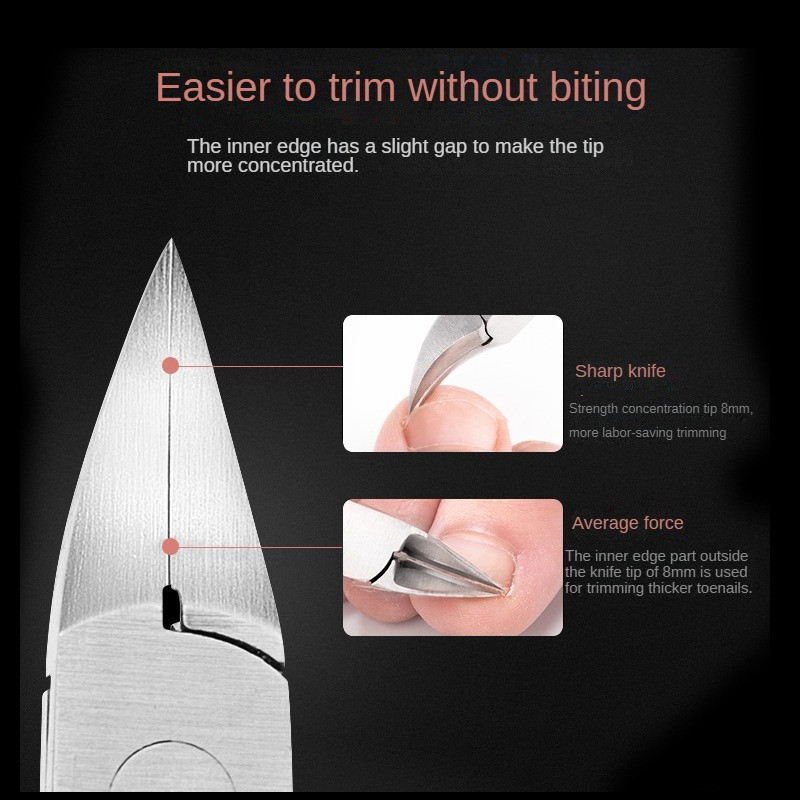 Profesionalni kliper za nokte Nipper Smicanje mrtve kože Poliranje Brušenje Alati za njegu manikure Škare za nokte od nehrđajućeg čelika