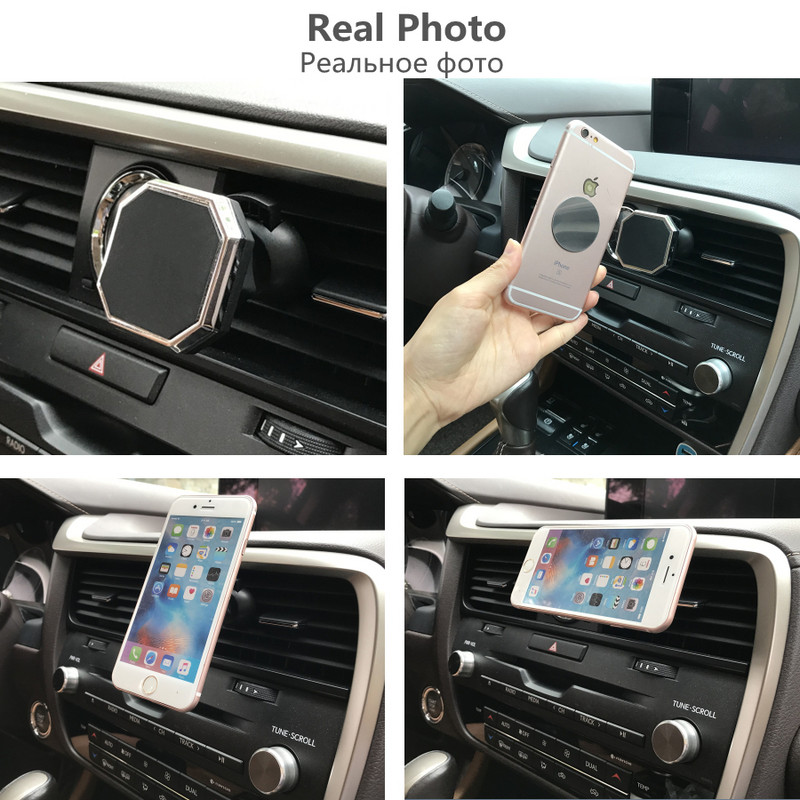 Atnaujintas magnetinis automobilio laikiklis oro išleidimo angos stovo montuojamas telefono laikiklis 360 pasukamas oro kondicionieriaus kablio laikiklio tvirtas laikiklio ekranas