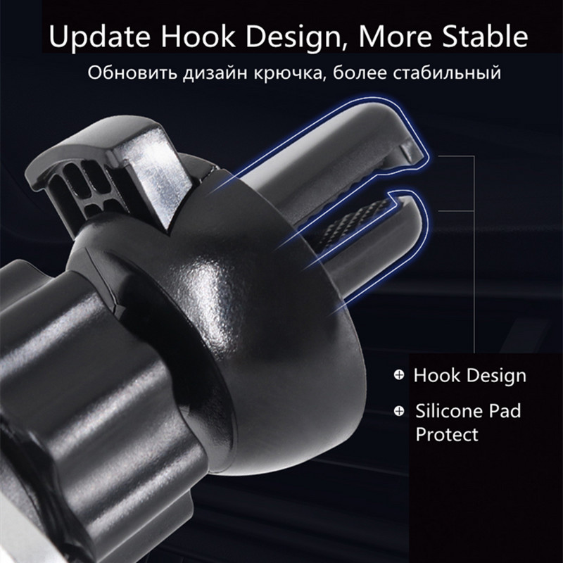 Atnaujintas magnetinis automobilio laikiklis oro išleidimo angos stovo montuojamas telefono laikiklis 360 pasukamas oro kondicionieriaus kablio laikiklio tvirtas laikiklio ekranas