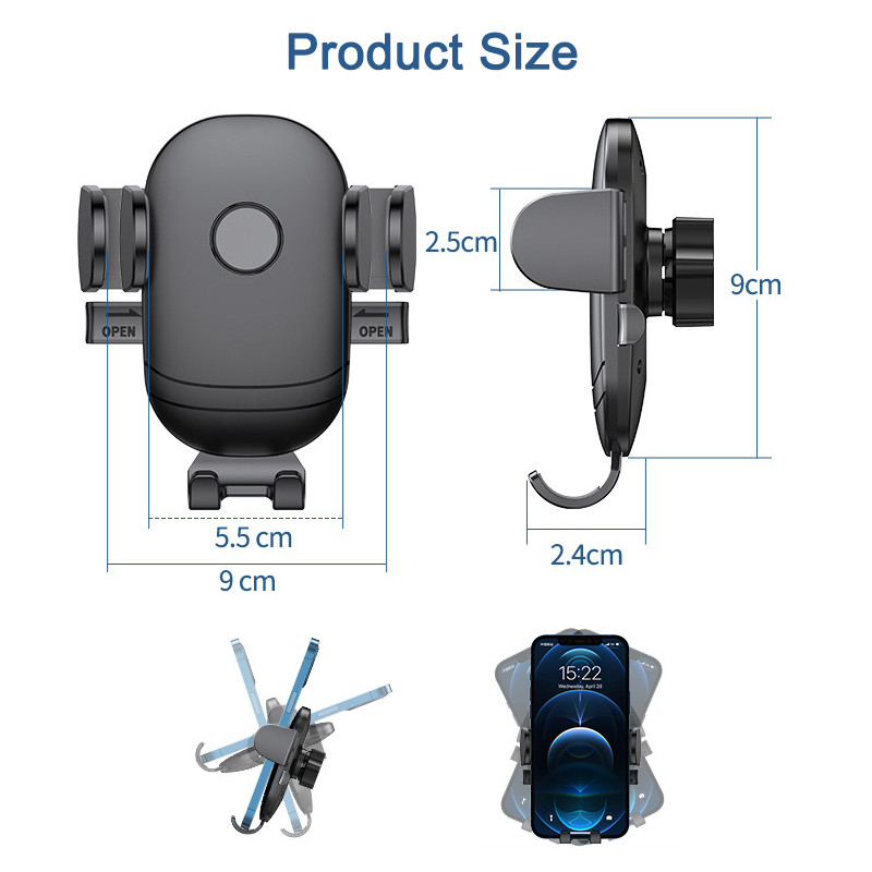 Autotelefoni hoidik tuulutusava kinnituseks Auto mobiiltelefoni GPS-i tugi 4,5–7,0 tolli seadmete jaoks Telefoni autotelefoni klambri kinnitus