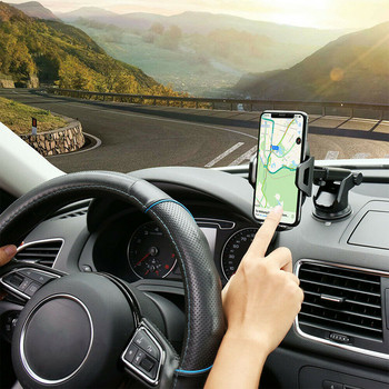 Универсална автомобилна 360° въртяща се стойка за държач за мобилен телефон, изсмукваща стойка, прибираща се ръка, стойка за телефон, подходяща за iPhone 13 12 Pro Max Xiaomi