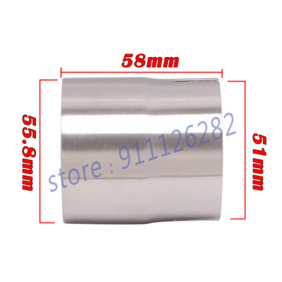 Universaalne mootorratta väljalaskeadapter Escape 52mm 54mm 56mm 58mm 62mm 64 kuni 51mm Toruühendus Reduktor Summuti Roostevaba teras