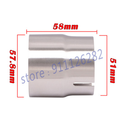 Universaalne mootorratta väljalaskeadapter Escape 52mm 54mm 56mm 58mm 62mm 64 kuni 51mm Toruühendus Reduktor Summuti Roostevaba teras