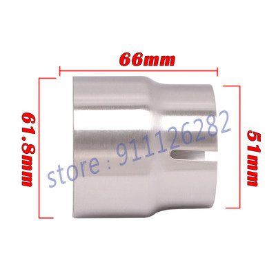 Universaalne mootorratta väljalaskeadapter Escape 52mm 54mm 56mm 58mm 62mm 64 kuni 51mm Toruühendus Reduktor Summuti Roostevaba teras