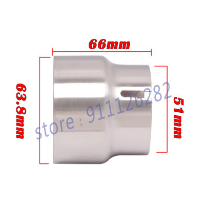 Universaalne mootorratta väljalaskeadapter Escape 52mm 54mm 56mm 58mm 62mm 64 kuni 51mm Toruühendus Reduktor Summuti Roostevaba teras