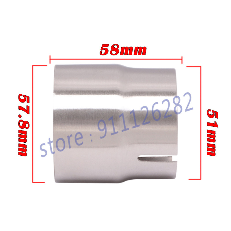 Universaalne mootorratta väljalaskeadapter Escape 52mm 54mm 56mm 58mm 62mm 64 kuni 51mm Toruühendus Reduktor Summuti Roostevaba teras