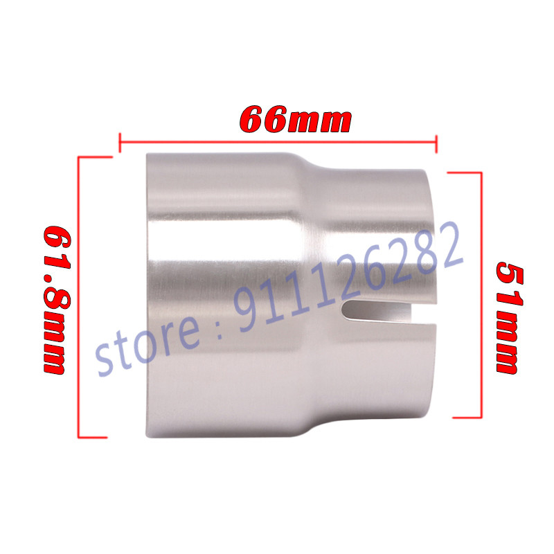 Universaalne mootorratta väljalaskeadapter Escape 52mm 54mm 56mm 58mm 62mm 64 kuni 51mm Toruühendus Reduktor Summuti Roostevaba teras