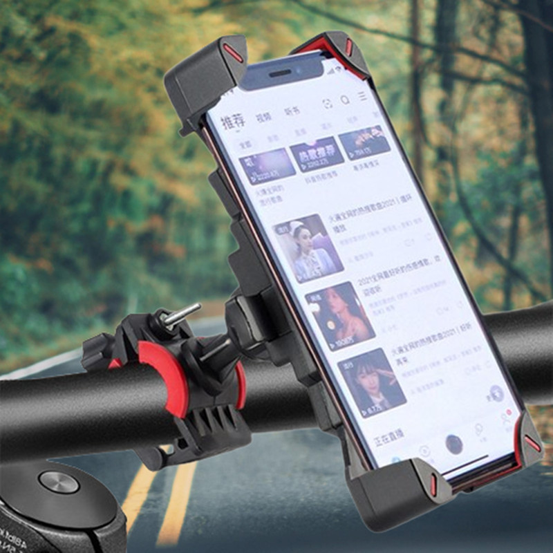 Dviračio dviračio telefono laikiklis 360° vaizdo universalus dviračio telefono laikiklis su smūgiams atspariu mobiliojo telefono stovui dviračio motociklo GPS klipas