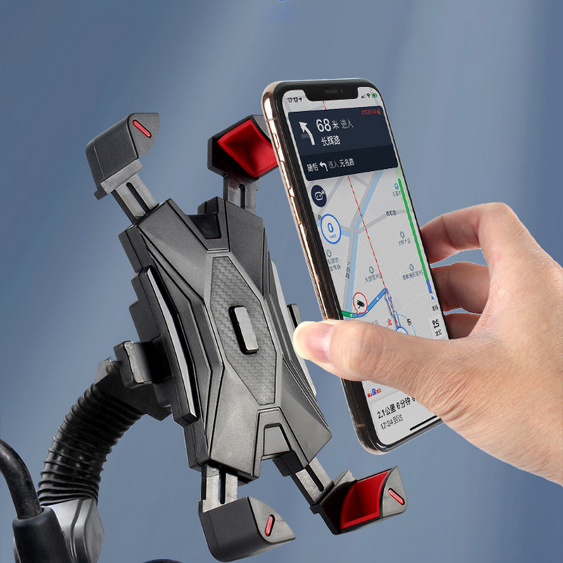 Dviračio dviračio telefono laikiklis 360° vaizdo universalus dviračio telefono laikiklis su smūgiams atspariu mobiliojo telefono stovui dviračio motociklo GPS klipas