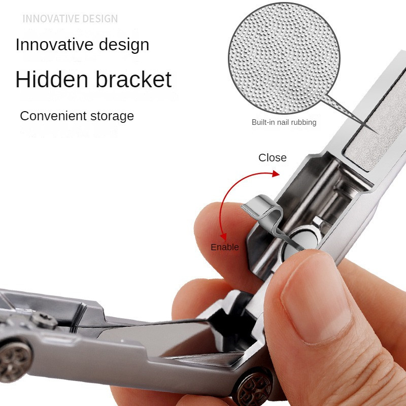 Cel mai nou tăietor de unghii în formă de mașină, fără stropire, tăietor de unghii din oțel inoxidabil, foarfece groase pentru unghii de la picioare, instrumente de îngrijire pentru manichiură