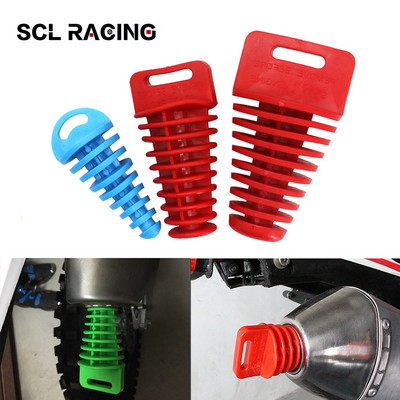 SCL Racing 1PC trīs izmēru motociklu izplūdes caurule PVC spraudnis trokšņa slāpētāja mazgāšanas spraudnis caurules aizsargs motokrosa izpūtēja noņemams spraudnis