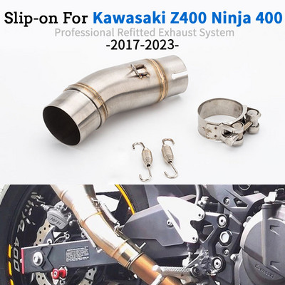 Slip On za Kawasaki Ninja 400 Ninja400 EX400 Z400 2017-2023 Motocikl ispušna cijev Escape Sustav prigušivača 51 MM Mid Link Pipe