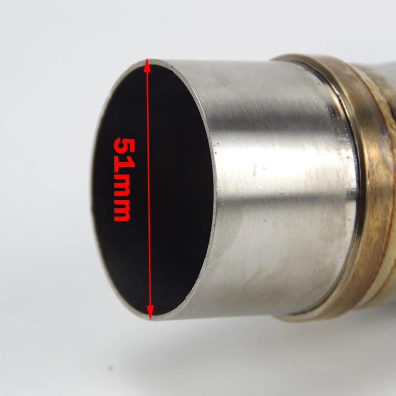 Libistage Kawasaki Ninja 400 Ninja400 EX400 Z400 2017-2023 mootorratta väljalasketoru evakuatsioonisummutisüsteemi 51 mm keskmise ühendustoru jaoks