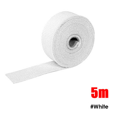 Ρολό 15M 10M 5M Titanium/Black Exxhaust Heat Wrap Roll for Motocycle Fiberglass Heat Shield Tape with Stainless Ties Δωρεάν αποστολή