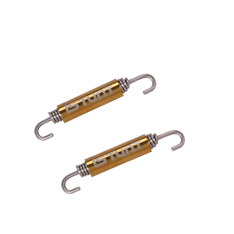 2KOM Univerzalni ispušni sustav motocikla, elastične opružne kuke od nehrđajućeg čelika, prigušivač, središnja karika cijevi, rotirajuća produljena debela opruga