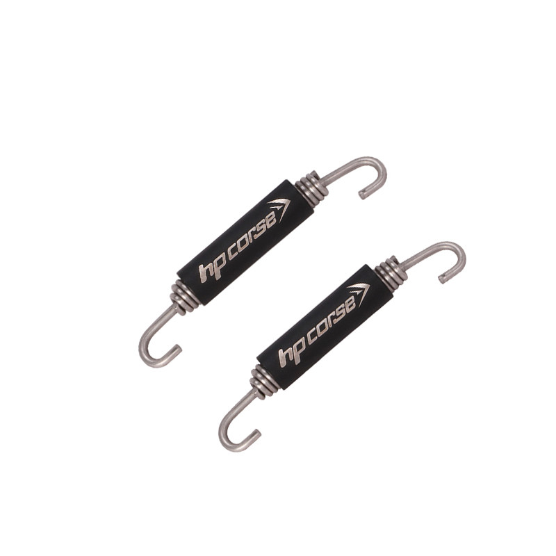 2KOM Univerzalni ispušni sustav motocikla, elastične opružne kuke od nehrđajućeg čelika, prigušivač, središnja karika cijevi, rotirajuća produljena debela opruga