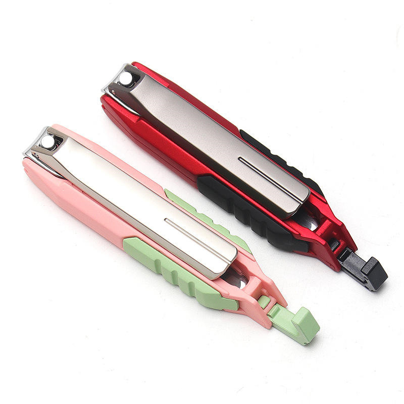 Škare za nokte protiv prskanja s držačem za mobilni telefon Strugač za manikuru Rezač za nokte Trimer za nokte Pedikura Alat za nokte