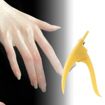 Удобна ножица за фалшиви нокти Неплъзгаща се дръжка Регулируема ножица за фалшиви нокти Остро острие U-тип Тример за нокти Салонни консумативи