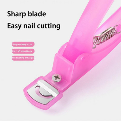 Convenient  False Nails Clipper Non-slip Handle Adjustable Fake Nail Clippers Sharp Blade U-Type Nail Tip Trimmer Salon Supplies