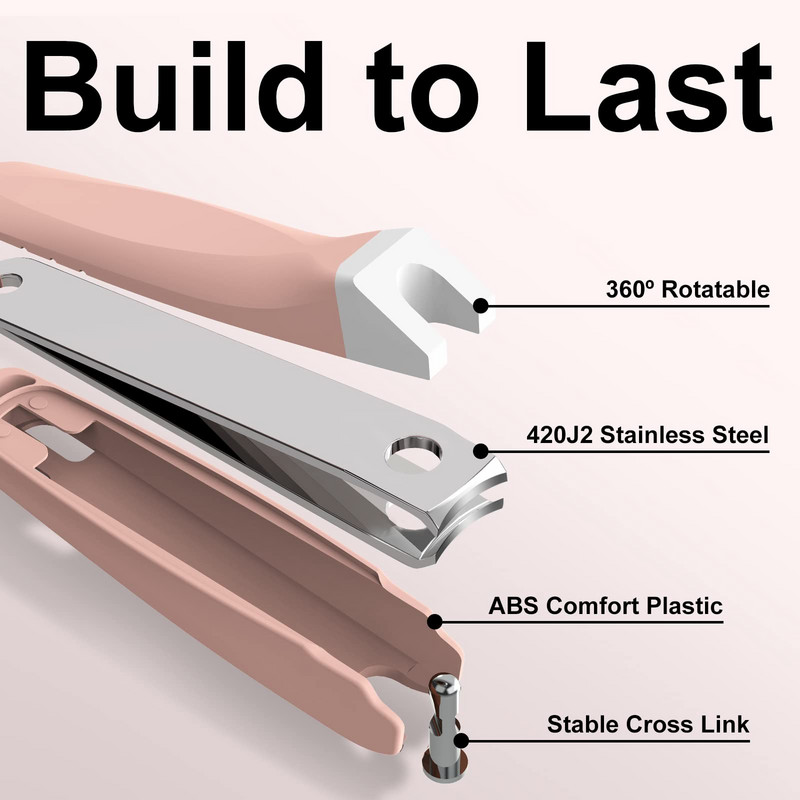 Škare za nokte, super oštre za debele nokte, otporne na prskanje, izdržljiva, ergonomska neklizajuća poluga, ugradbena turpija za nokte