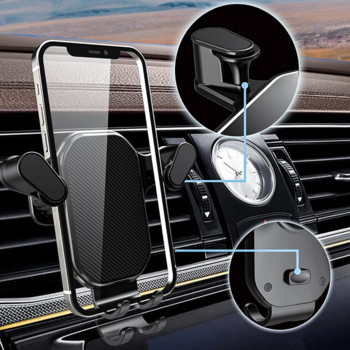 Στήριγμα τηλεφώνου αυτοκινήτου Gravit με γάντζο κλιπ εξαερισμού αυτοκινήτου που δεν πέφτει Βάση smartphone Υποστήριξη GPS για κινητά τηλέφωνα 4,7-6,7 ιντσών