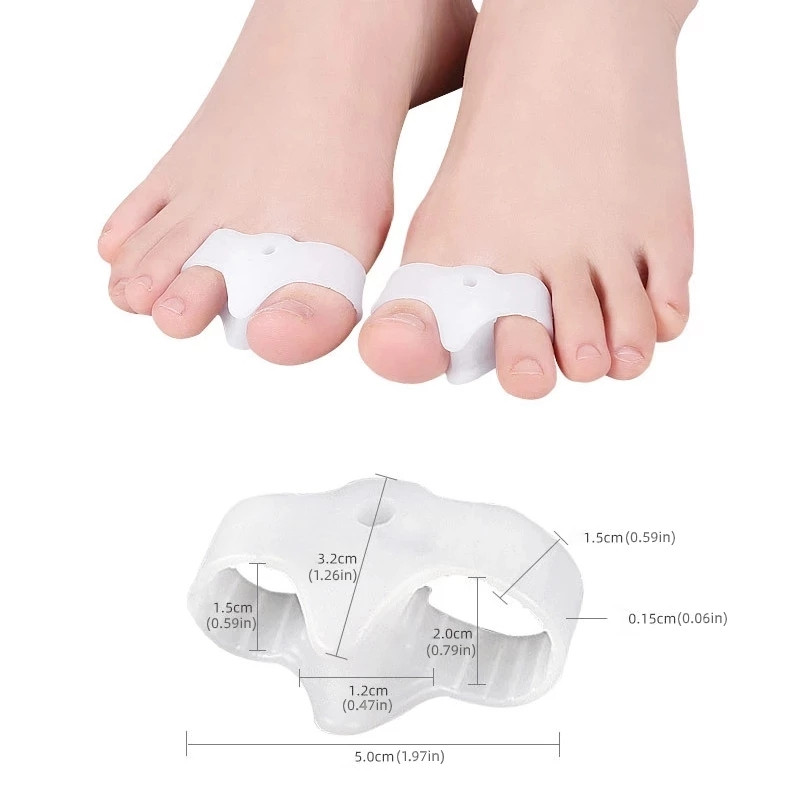 2 vnt = 1 pora silikoninių kojų pirštų skirstytuvo atskyrimo priemonė "Hallux Valgus Corrector Thumb Finger Corrector" tiesinamoji pėdų priežiūros priemonė