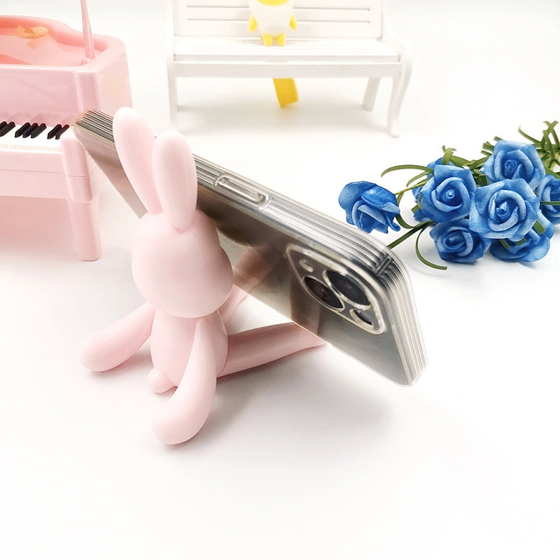 Kreativni zec držači za mobilne telefone Plastični karikaturirani zec, stalak za mobitele, stolni držač, auto držač