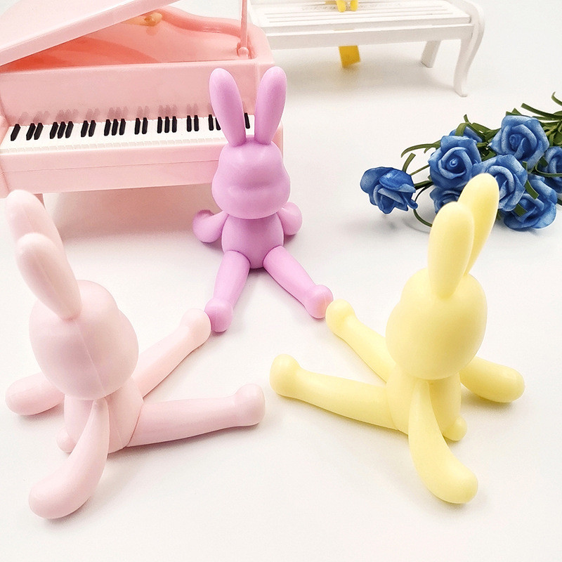 Kreativni zec držači za mobilne telefone Plastični karikaturirani zec, stalak za mobitele, stolni držač, auto držač