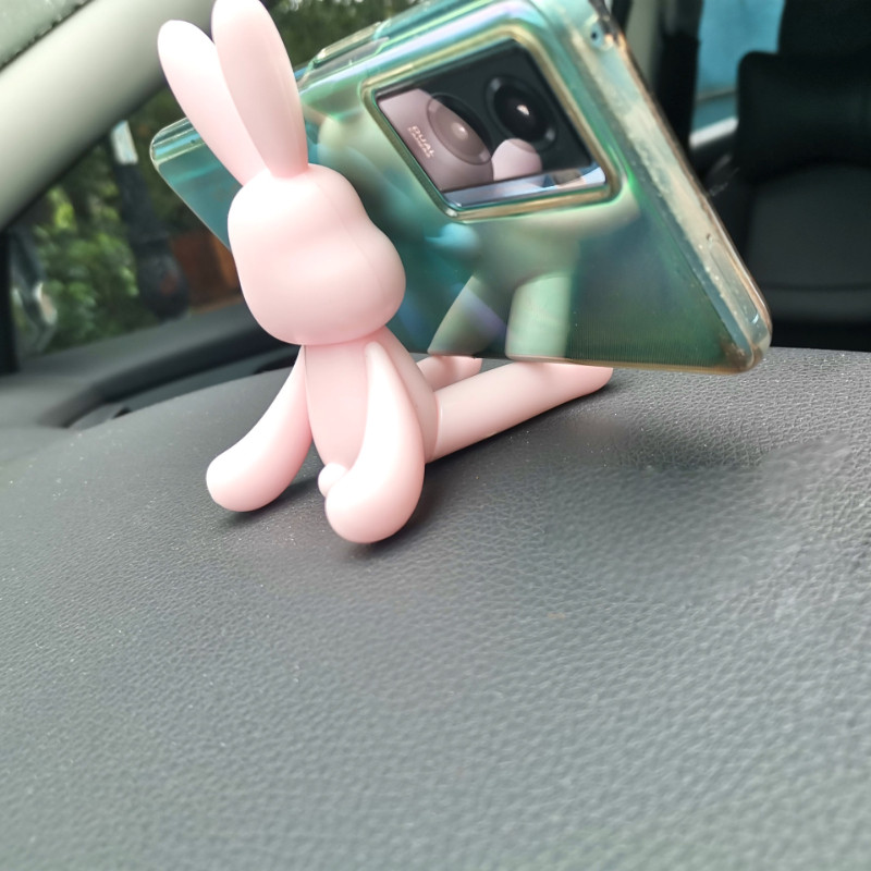 Kreativni zec držači za mobilne telefone Plastični karikaturirani zec, stalak za mobitele, stolni držač, auto držač