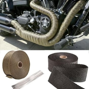 5m Αυτοκινήτου Heat Shield Wrap Turbo Exhaust Heat Tape Wrap Pipe Wrap Shields Πολλαπλή κεφαλή μονωτική υφασμάτινη ρολό