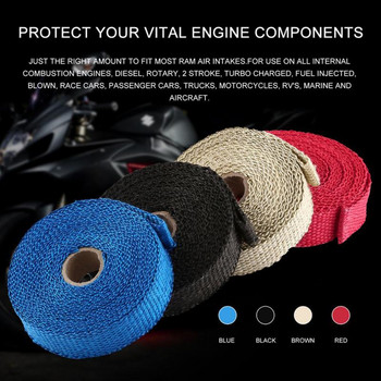 5m Αυτοκινήτου Heat Shield Wrap Turbo Exhaust Heat Tape Wrap Pipe Wrap Shields Πολλαπλή κεφαλή μονωτική υφασμάτινη ρολό