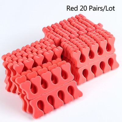 10/20 Pairs Rozā mīksts sūklis pirkstu pirkstu atdalītājs nagu mākslas praksei manikīram pedikīram sadalītāja turētājs gēls UV lakas instrumenti putas