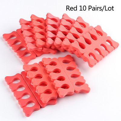 10/20 Pairs Rozā mīksts sūklis pirkstu pirkstu atdalītājs nagu mākslas praksei manikīram pedikīram sadalītāja turētājs gēls UV lakas instrumenti putas