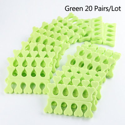 10/20 Pairs Rozā mīksts sūklis pirkstu pirkstu atdalītājs nagu mākslas praksei manikīram pedikīram sadalītāja turētājs gēls UV lakas instrumenti putas
