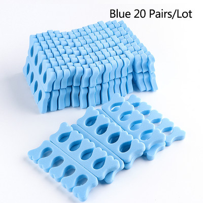 10/20 Pairs Rozā mīksts sūklis pirkstu pirkstu atdalītājs nagu mākslas praksei manikīram pedikīram sadalītāja turētājs gēls UV lakas instrumenti putas