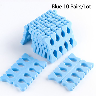 10/20 Pairs Rozā mīksts sūklis pirkstu pirkstu atdalītājs nagu mākslas praksei manikīram pedikīram sadalītāja turētājs gēls UV lakas instrumenti putas