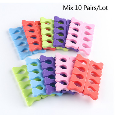 10/20 Pairs Rozā mīksts sūklis pirkstu pirkstu atdalītājs nagu mākslas praksei manikīram pedikīram sadalītāja turētājs gēls UV lakas instrumenti putas