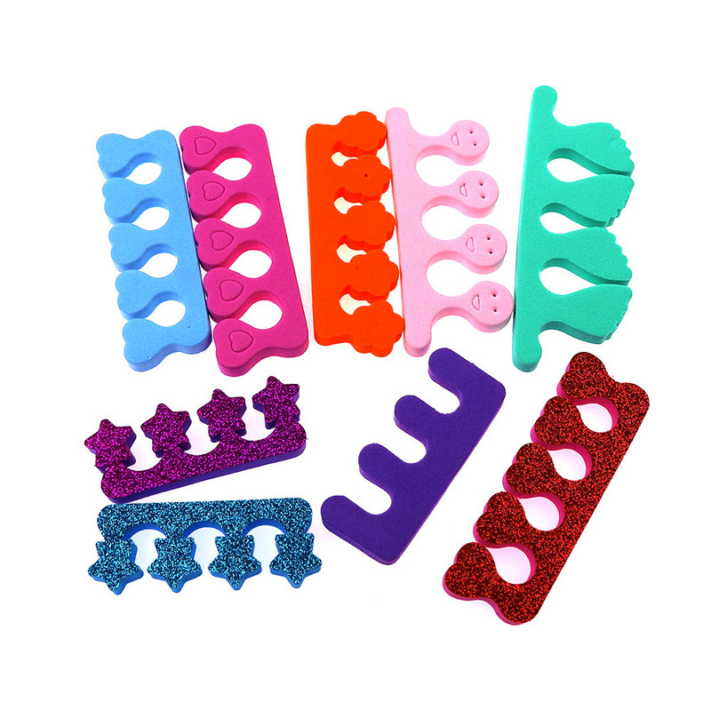 2 vnt./1 pora Nauji mieli saldainio spalvos Eva kojų pirštų skirstytuvas pirštų skirstytuvas medvilnės nagų įrankio priedai