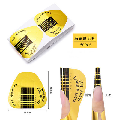 50/100 buc. Sfaturi franțuzești pentru formă de unghii acrilice UV Gel extensie curl formă autocolant gel pentru unghii Ghid de artă matriță pentru șablon pentru manichiură Instrument acrilic