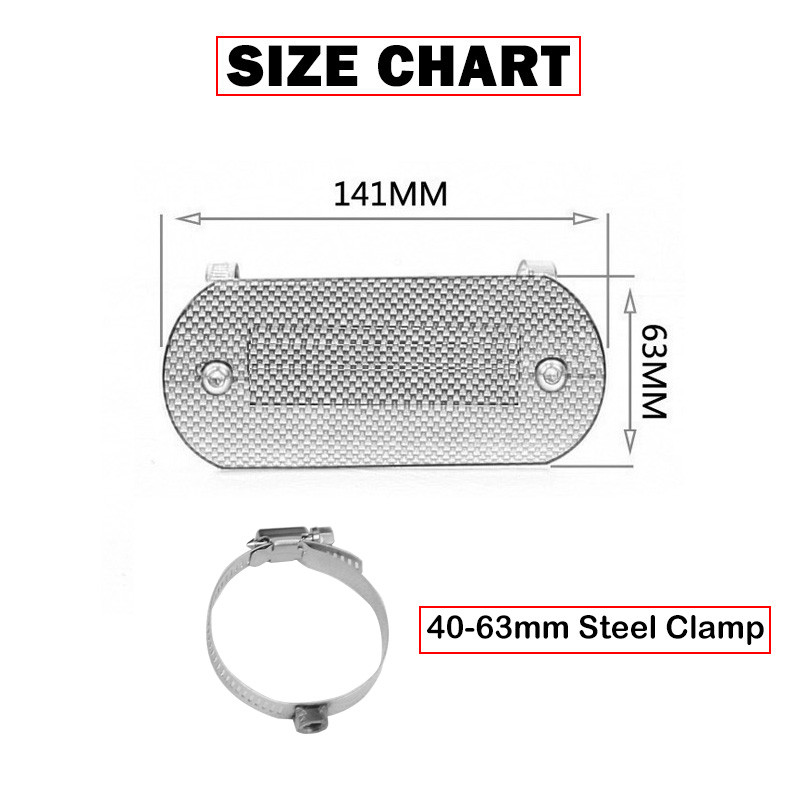 40–63 mm motociklo išmetimo vamzdžio šilumos skydo dangčio apsauga, apsauga nuo nuplikimo, skirta CBR500 Z900 MT07 RC390 R3 GSXR750 FZ1N