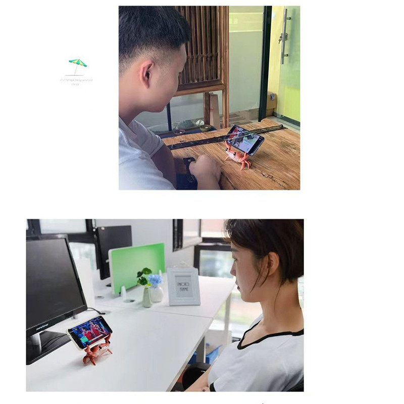 BLUEKAKA Cute Crab Držač za Smartphone Pan Glassess Phone Držač Stolni stalak Kreativni nosač za gledanje filmova uživo