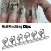 6/12 komada srebrne C zakrivljene kopče za nokte od nehrđajućeg čelika s akrilnim gelom Nail Art savjeti za ekstenzije Stezaljke za francusku manikuru