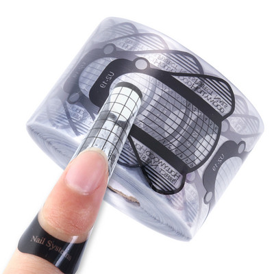 Μορφές νυχιών για προέκταση UV Gel Καλούπια από χαρτί για γαλλικά νύχια Συμβουλές επέκτασης στένσιλ Αυτοκόλλητα εργαλεία μανικιούρ JI#941-24
