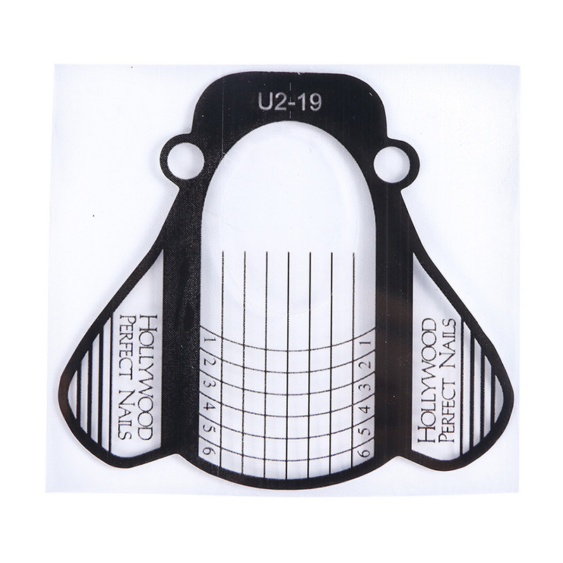 Nagų formos priauginimui UV gelis statybinio popieriaus formelės prancūziškos nagų antgaliai priauginimo trafaretas lipnus manikiūro įrankiai JI#941-24