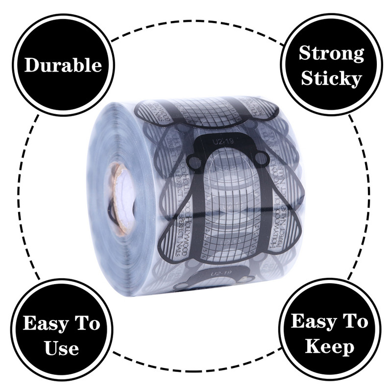 Nagų formos priauginimui UV gelis statybinio popieriaus formelės prancūziškos nagų antgaliai priauginimo trafaretas lipnus manikiūro įrankiai JI#941-24