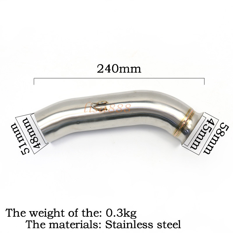 Για KTM RC390 Duke 390 125 250 2017-2021 Middle Link Pipe Exhaust Motorcycle Modify Muffler Mid Tube Escape Moto από ανοξείδωτο χάλυβα